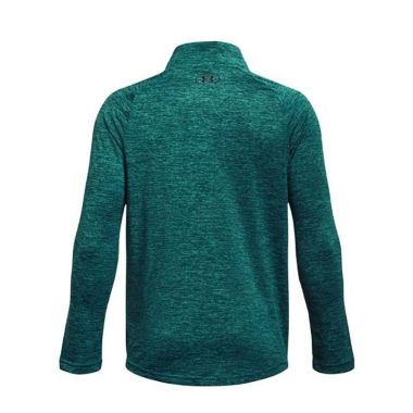 Under Armour Kids&#039; UA Tech Textured 1/2 Zip Top Circuit Teal / High Vis Yellow