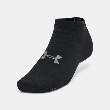 Under Armour Unisex Essential Low Cut Socks 3 Pack Black / Black / Castlerock