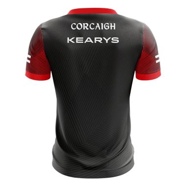 Cork Camogie Player Fit 2 Stripe Short Sleeve Training Top Black / Red 2023