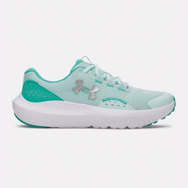 Under Armour Kids' Youth UA Surge 4 Running Shoes Refresh Mint Afs / Deprecated / Green Mode / Metallic Silver -SS26