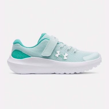 Under Armour Kids' Youth UA Surge 4 AC Running Shoes Refresh Mint Afs / Deprecated / Green Mode / Metallic Silver -SS26