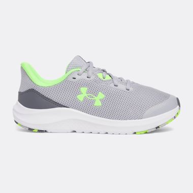 Under Armour Kids&#039; Pursuit 4 Youth Running Shoes Mod Grey / Castlerock / Hyper Green - SS25