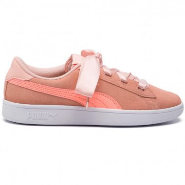 Puma Kids&#039; Smash V2 Youth Ribbon Sneakers Peach / White