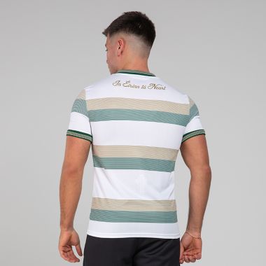 O'Neills Men's Celtic Cross Hooped Player Fit Jersey White