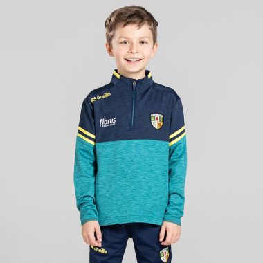 O'Neills Antrim GAA Kids' Sedona Brushed Half Zip Top Green / Marine / Yellow