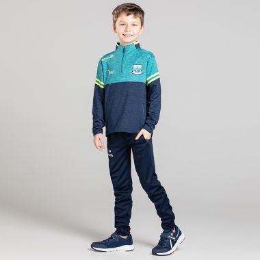 O'Neills Fermanagh GAA Kids' Sedona Brushed Half Zip Top Marine / Green / Yellow