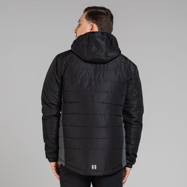 O&#039;Neills Men&#039;s Pursuit Waterproof Hooded Padded Jacket Black / Dark Grey / Silver