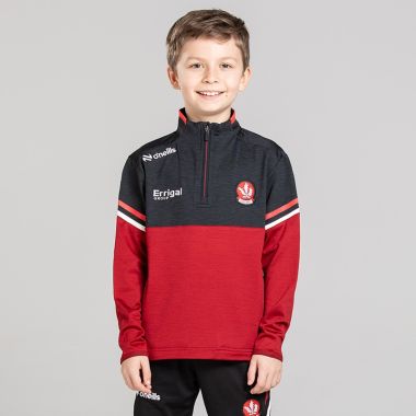 O'Neills Derry GAA Kids' Sedona Brushed Half Zip Top Red / Black / Red