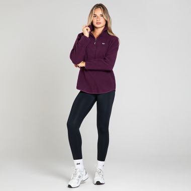 O'Neills Women's Pearl Half Zip Fleece Grape Wine / White