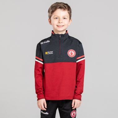 O'Neills Tyrone GAA Kids' Sedona Brushed Half Zip Top Red / Black / Red