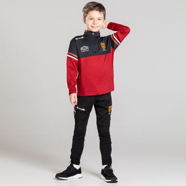 O'Neills Down GAA Kids' Sedona Brushed Half Zip Top Red / Black / Red