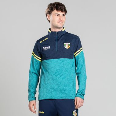 O'Neills Antrim GAA Men's Sedona Brushed Half Zip Top Green / Marine / Yellow