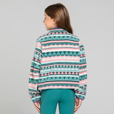 O&#039;Neills Kids&#039; Stella Snap Fleece Top Green / Purple / Pink