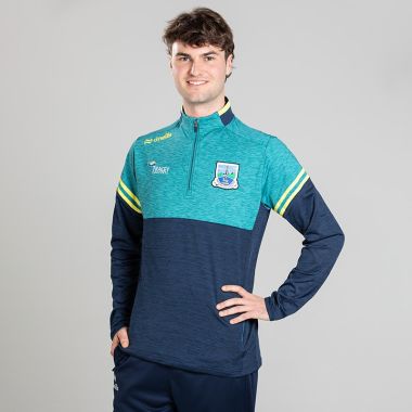 O'Neills Fermanagh GAA Men's Sedona Brushed Half Zip Top Marine / Green / Yellow