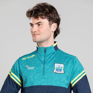 O'Neills Fermanagh GAA Men's Sedona Brushed Half Zip Top Marine / Green / Yellow