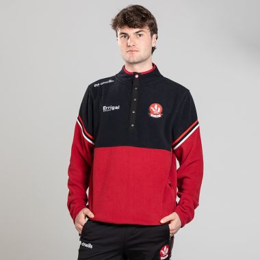 O'Neills Derry GAA Men's Sedona Snap Button Fleece Red / Black / Red
