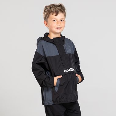 O&#039;Neills Kids&#039; Drifter Half Zip Hooded Windbreaker Black / Dark Grey