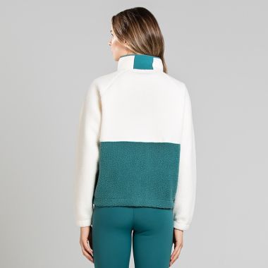 O'Neills Women's Luxe Full Zip Fleece Top Beige / Green