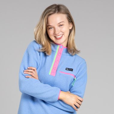 O&#039;Neills Women&#039;s Stella Snap Fleece Top Blue