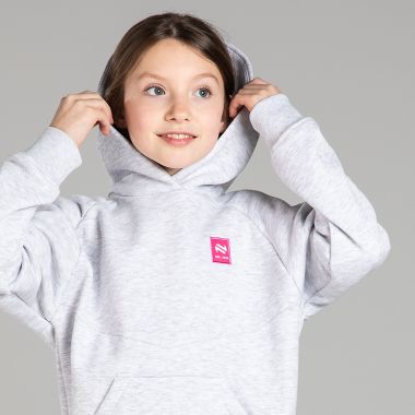 O&#039;Neills Kids&#039; Rhythm Fleece Pullover Hoodie Grey / Pink