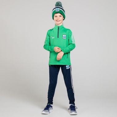 O'Neills Fermanagh GAA Kids' Hydra Brushed Half Zip Top Green / White / Marine