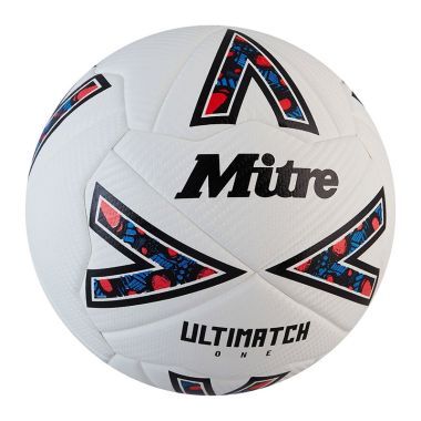 Mitre Ultimatch One Football White / Black / Tidal Teal