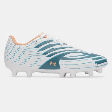 Under Armour Kids' Youth UA Shadow Select 4 FG Football Boots White / Boundless Blue / Orange Bloc - SS26
