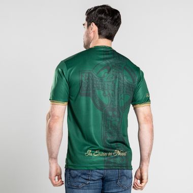 Celtic Cross Hooped Player Fit Jersey Green / White