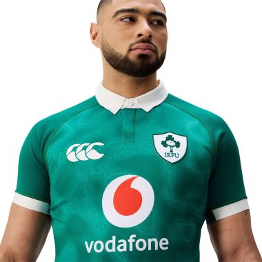 Canterbury Men&#039;s Ireland Rugby IRFU 2025/26 Home Test Jersey Cadmium Green / Blanc De Blanc