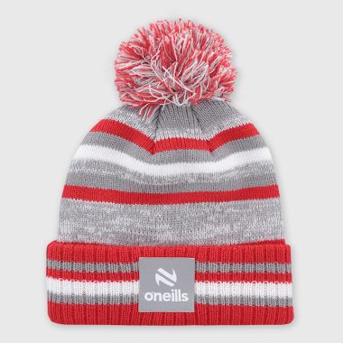 O&#039;Neills Derry GAA Casey Knitted Bobble Hat Grey / Red / White