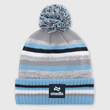 O&#039;Neills Dublin GAA Kids&#039; Casey Knitted Bobble Hat Grey / Sky / Marine