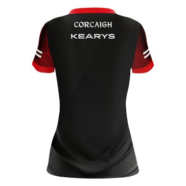 Cork Camogie 2 Stripe Short Sleeve Training Top Black / Red 2023