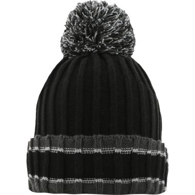 Kids&#039; Darcy Bobble Hat Black / Dark Grey / Silver