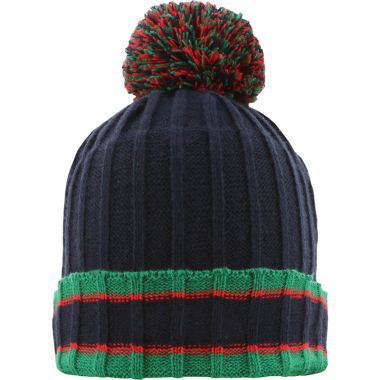 Darcy Bobble Hat Marine / Green / Red