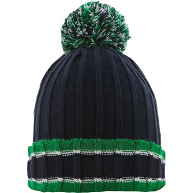 Darcy Bobble Hat Marine / Green / White