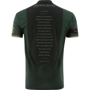 O&#039;Neills Derry Player Fit Bloody Sunday Commemoration Jersey Green / Gold / Black