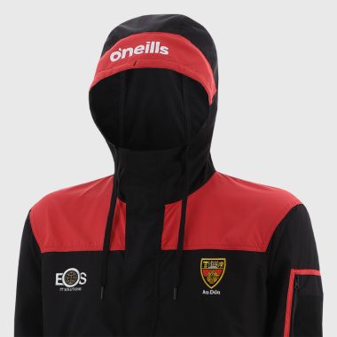 O&#039;Neills Down GAA Men&#039;s Drifter Half Zip Hooded Windbreaker Black / Red