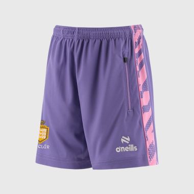 O'Neills Clare GAA Kids' Electro Shorts Purple / Pink / White