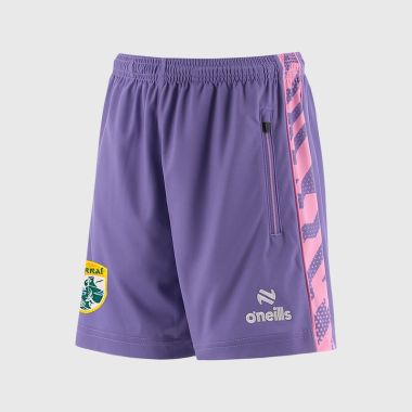 O'Neills Kerry GAA Kids' Electro Shorts Purple / Pink / White