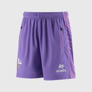 O&#039;Neills Louth GAA Kids&#039; Electro Training Shorts Purple / Pink / White
