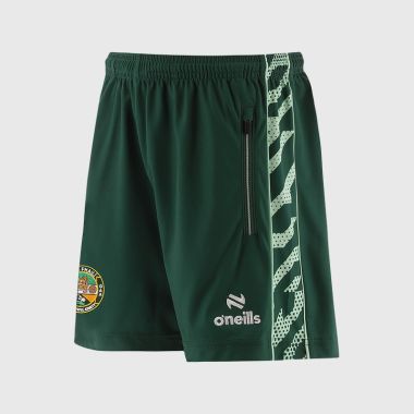 O'Neills Offaly GAA Kids' Electro Shorts Bottle / Green / White