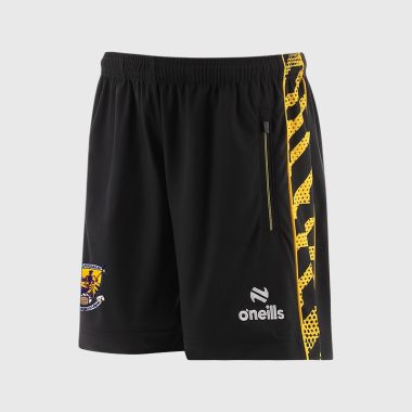 O'Neills Wexford GAA Kids' Electro Shorts Black / Yellow / White