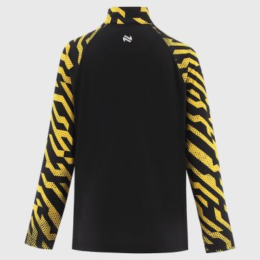 O'Neills Kilkenny GAA Kids' Electro Brushed Half Zip Black / Yellow / White