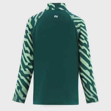 O'Neills Mayo GAA Kids' Electro Brushed Half Zip Top Bottle / Green / White