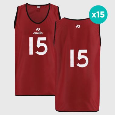 O&#039;Neills Flex Single Mesh Numbered Training Bib 15 Pack Red / Black / White