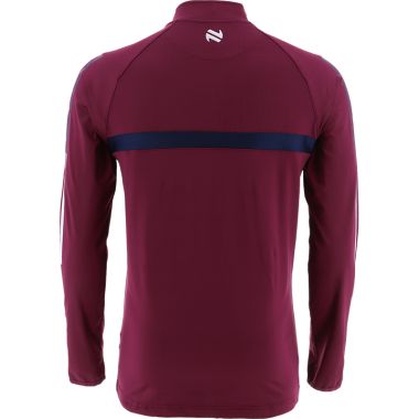 Men&#039;s Focus Brushed Half Zip Top Maroon / Marine / White