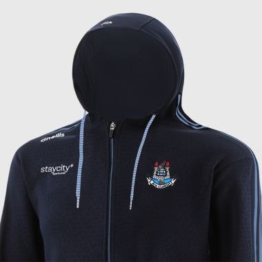 O&#039;Neills Dublin GAA Men&#039;s Hydra Tech Fleece Full Zip Hoodie Marine / Sky / White