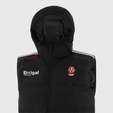 O&#039;Neills Derry GAA Kids&#039; Hydra Hooded Padded Gilet Black / White / Red