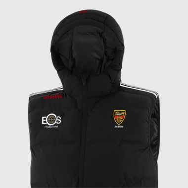 O&#039;Neills Down GAA Men&#039;s Hydra Hooded Padded Gilet Black / White / Red