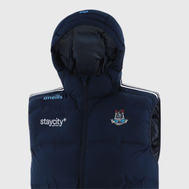 O&#039;Neills Dublin GAA Men&#039;s Hydra Hooded Padded Gilet Marine / White / Sky